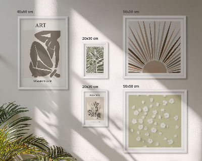 Billedsæt over sofa Stilfuld abstrakt plantegrafik