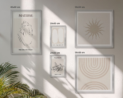 Billedsæt over sofa Minimalistiske kunstlinjer