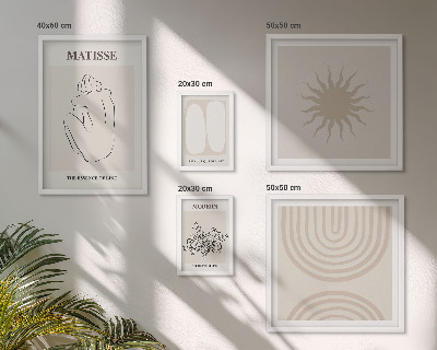 Billedsæt over sofa Minimalistiske kunstlinjer