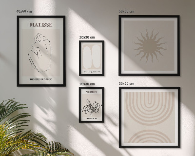 Billedsæt over sofa Minimalistiske kunstlinjer