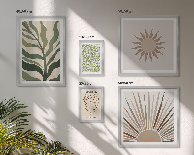 Billedsæt over sofa Stilfuld abstrakt plantegrafik