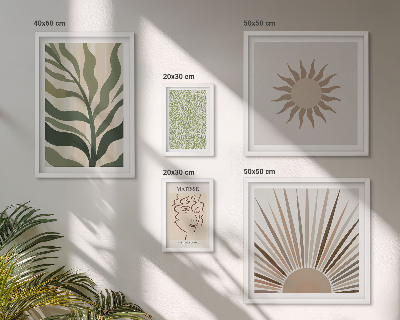 Billedsæt over sofa Stilfuld abstrakt plantegrafik