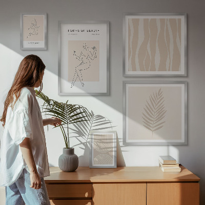 Billedsæt over sofa Smukke minimalistiske motiver