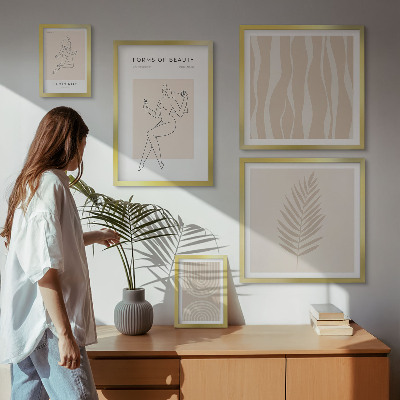 Billedsæt over sofa Smukke minimalistiske motiver