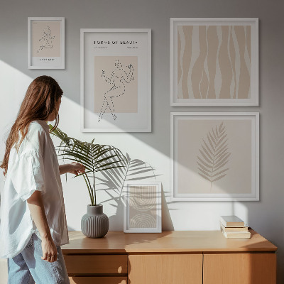 Billedsæt over sofa Smukke minimalistiske motiver