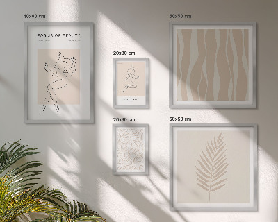 Billedsæt over sofa Stilfuld grafik af kvinder og planter