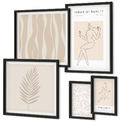 Billedsæt over sofa Stilfuld grafik af kvinder og planter