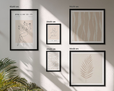 Billedsæt over sofa Stilfuld grafik af kvinder og planter
