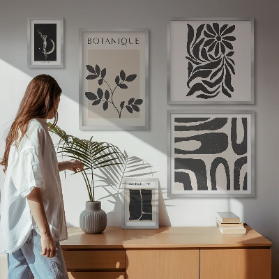 Billedsæt over sofa Moderne plantemotiver