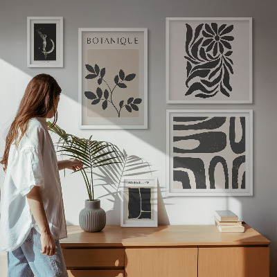 Billedsæt over sofa Moderne plantemotiver