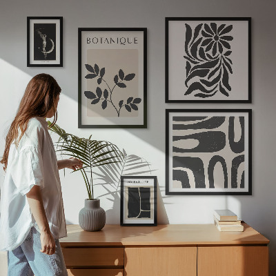 Billedsæt over sofa Moderne plantemotiver