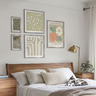 Billedsæt over sofa Plantemotiver boho mønstre
