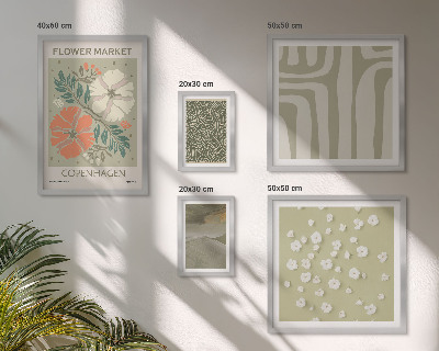 Billedsæt over sofa Plantemotiver boho mønstre