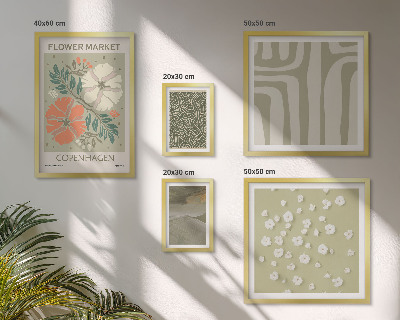Billedsæt over sofa Plantemotiver boho mønstre