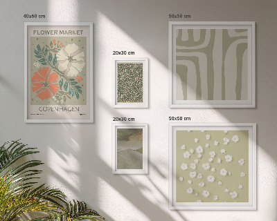 Billedsæt over sofa Plantemotiver boho mønstre