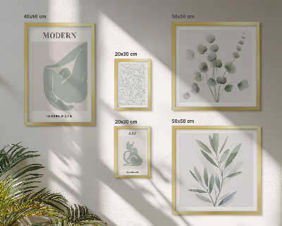 Billedkomposition til væg Stilfuld plante- og abstrakt grafik