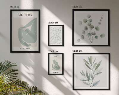 Billedkomposition til væg Stilfuld plante- og abstrakt grafik