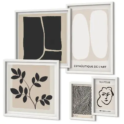 Billedkomposition til væg stilfuld grafik med minimalistiske linjer
