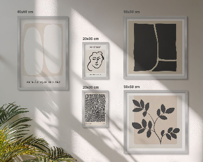 Billedkomposition til væg Stilfuld grafik minimalistiske linjer