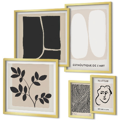 Billedkomposition til væg Stilfuld grafik minimalistiske linjer