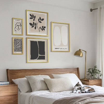 Billedkomposition til væg Stilfuld grafik minimalistiske linjer