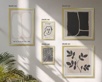 Billedkomposition til væg Stilfuld grafik minimalistiske linjer
