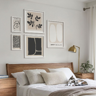 Billedkomposition til væg Stilfuld grafik minimalistiske linjer