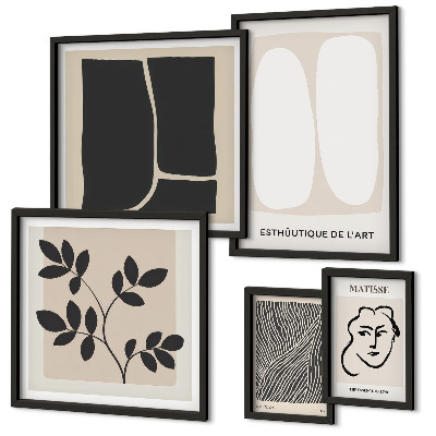 Billedkomposition til væg Stilfuld grafik minimalistiske linjer