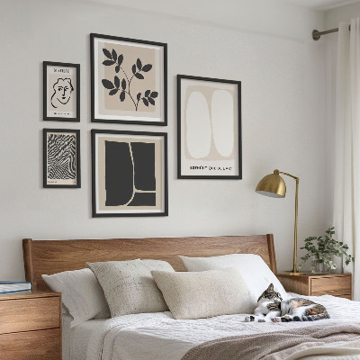 Billedkomposition til væg Stilfuld grafik minimalistiske linjer