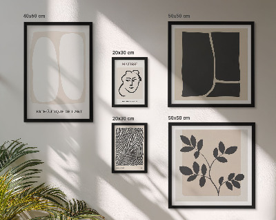 Billedkomposition til væg Stilfuld grafik minimalistiske linjer