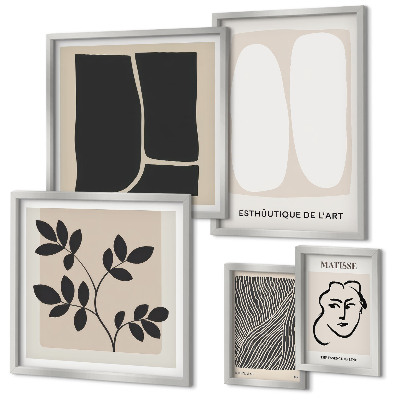 Billedkomposition til væg Stilfuld grafik minimalistiske linjer