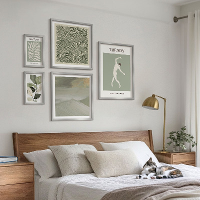 Billedsæt over sofa Stilfulde abstrakte planter