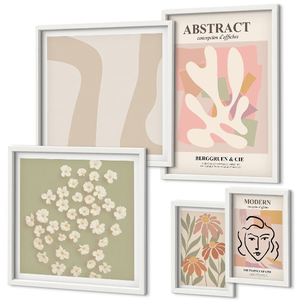 Billedkomposition til væg Stilfuldt abstrakt blomsterinteriør