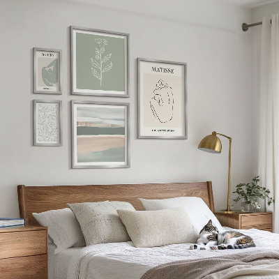 Billedsæt over sofa Stilfuld plantegrafik