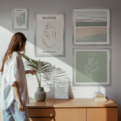 Billedsæt over sofa Stilfuld plantegrafik