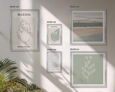 Billedsæt over sofa Stilfuld plantegrafik