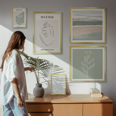 Billedsæt over sofa Stilfuld plantegrafik