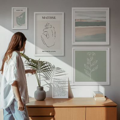 Billedsæt over sofa Stilfuld plantegrafik