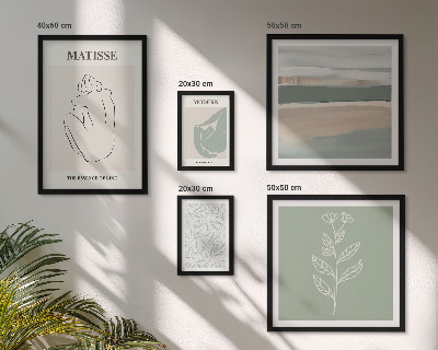 Billedsæt over sofa Stilfuld plantegrafik