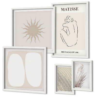 Billedkomposition til væg Minimalistiske former i boho-stil