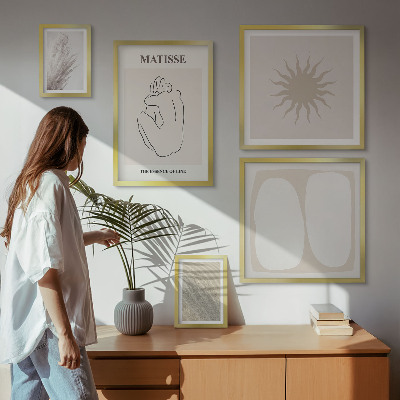 Billedkomposition til væg Minimalistiske former i boho-stil
