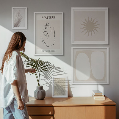 Billedkomposition til væg Minimalistiske former i boho-stil