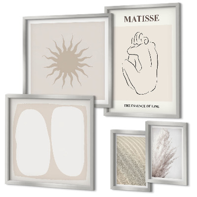 Billedkomposition til væg Minimalistiske former i boho-stil