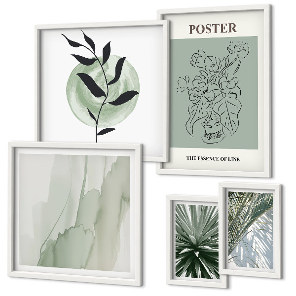 Billedsæt over sofa Planteinspirationer natur