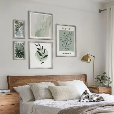 Billedsæt til sofa med planteinspiration i naturmotiver