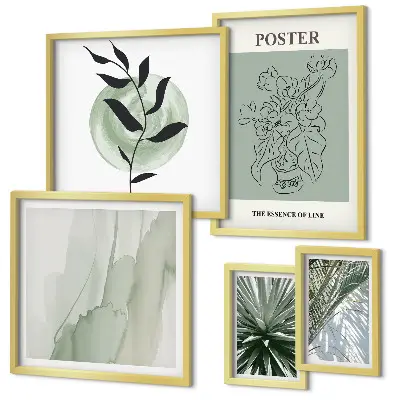 Billedsæt til sofa med planteinspiration i naturmotiver