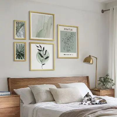 Billedsæt til sofa med planteinspiration i naturmotiver