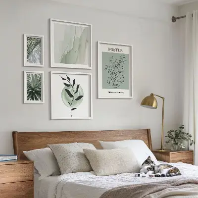 Billedsæt til sofa med planteinspiration i naturmotiver