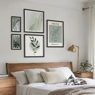 Billedsæt til sofa med planteinspiration i naturmotiver