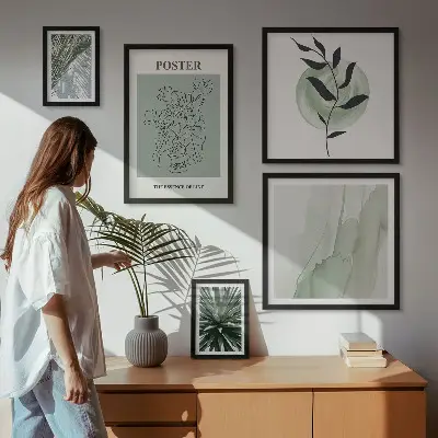 Billedsæt til sofa med planteinspiration i naturmotiver